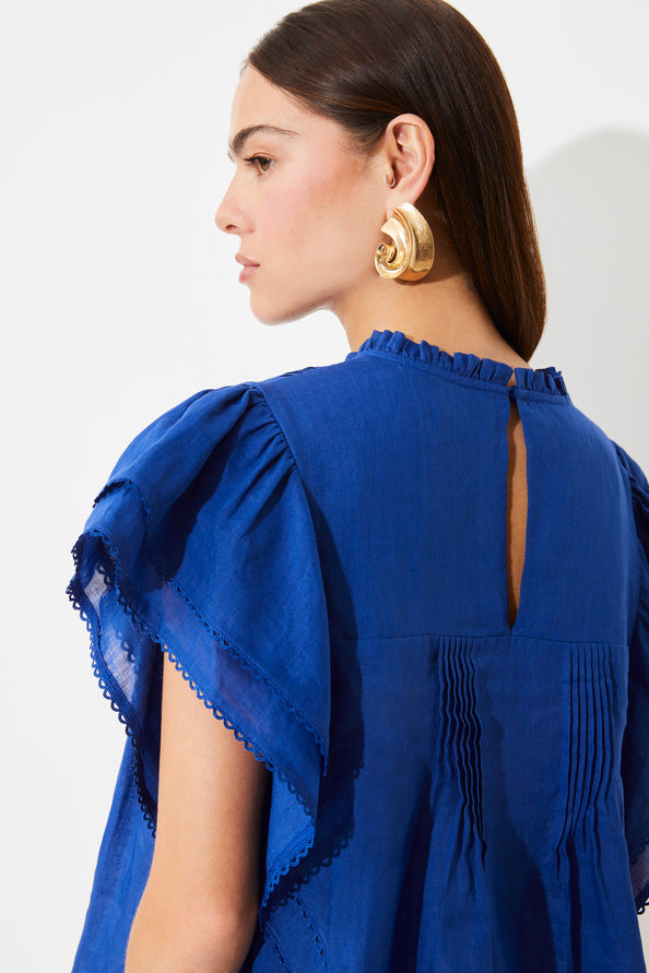 Blusa de lino bordado – con volantes