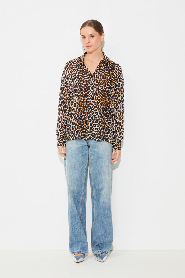 Blusa fluida – estampado de leopardo