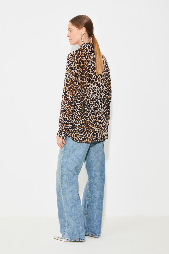 Blusa fluida – estampado de leopardo