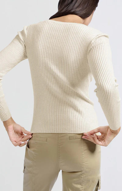 Cárdigan de canalé beige