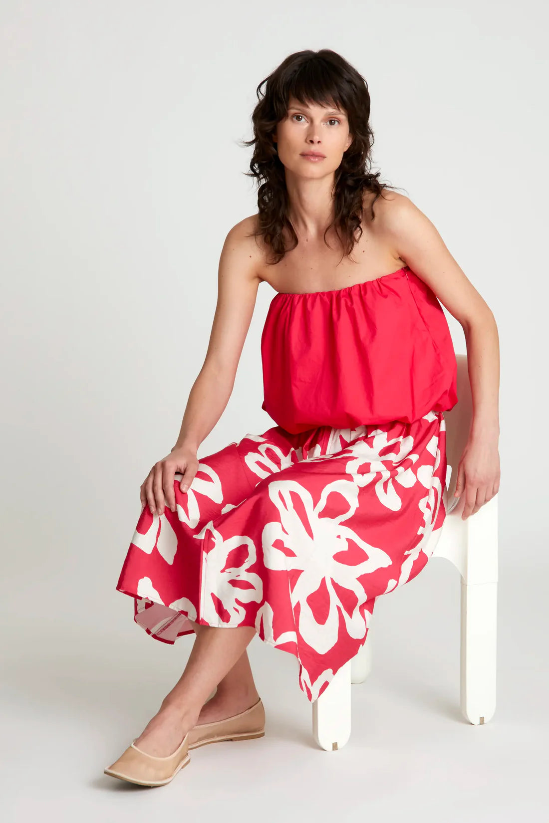 Falda midi – estampado floral