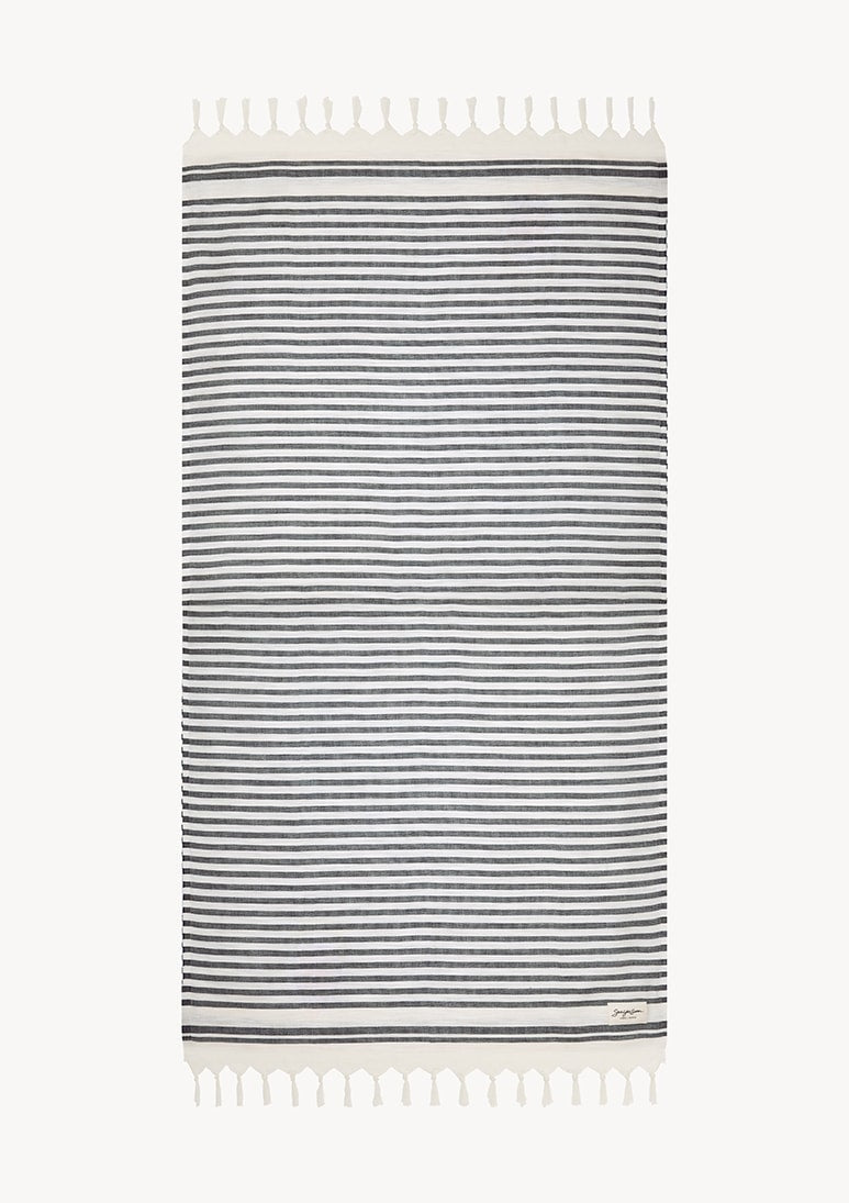 Toalla de playa – negra con flecos