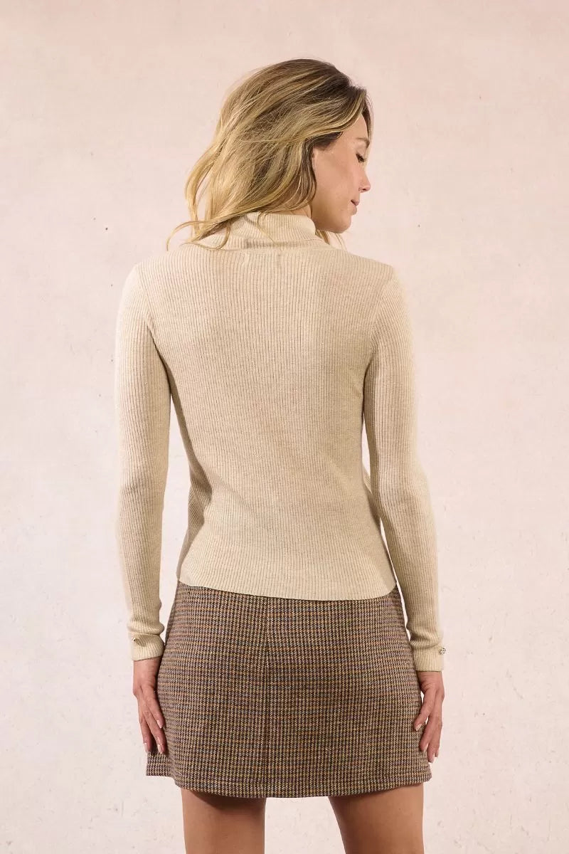 Suéter cuello redondo écru - Molly Bracken