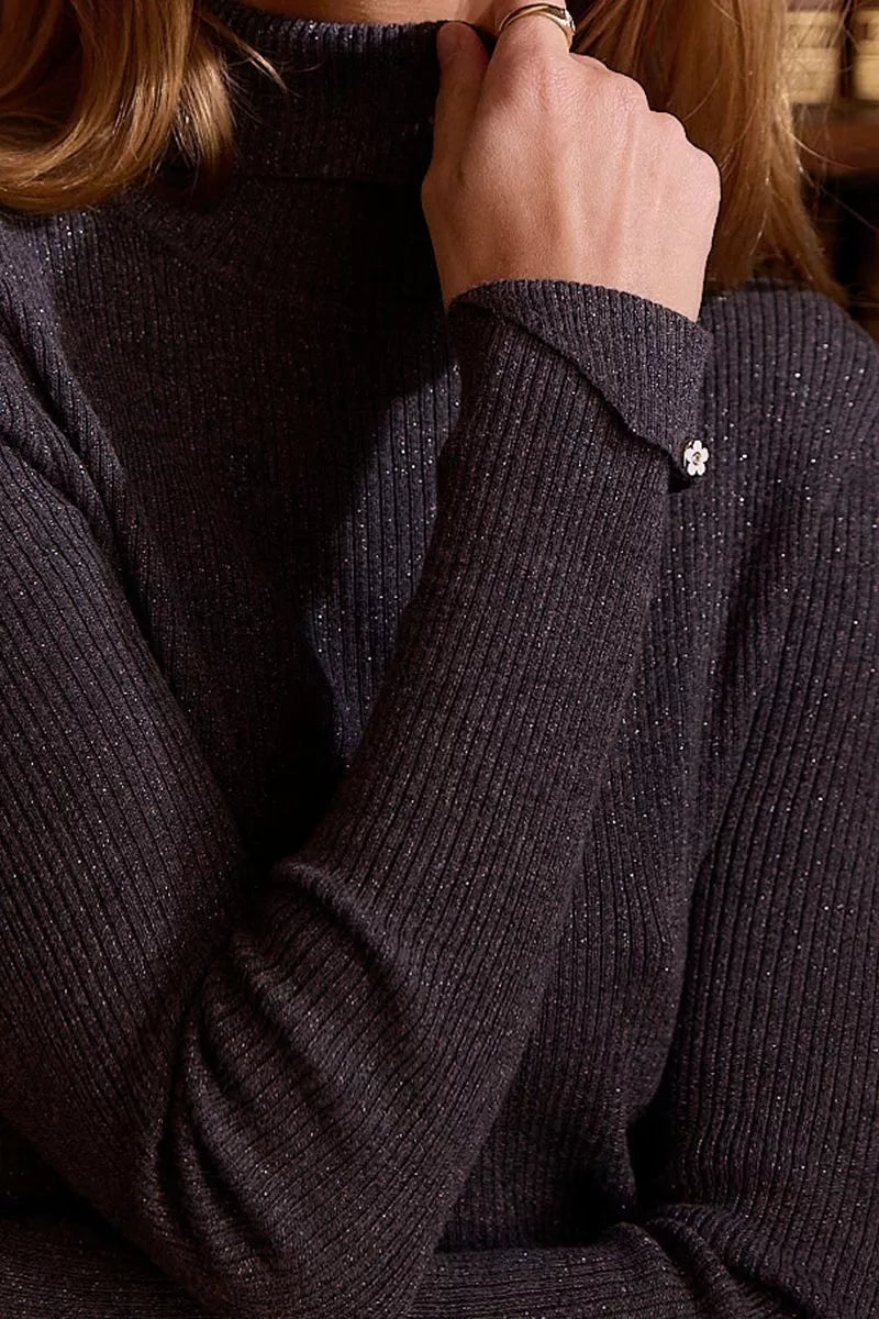 Suéter cuello redondo gris - Molly Bracken