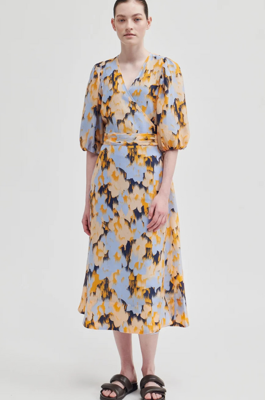 Vestido cruzado estampado flores