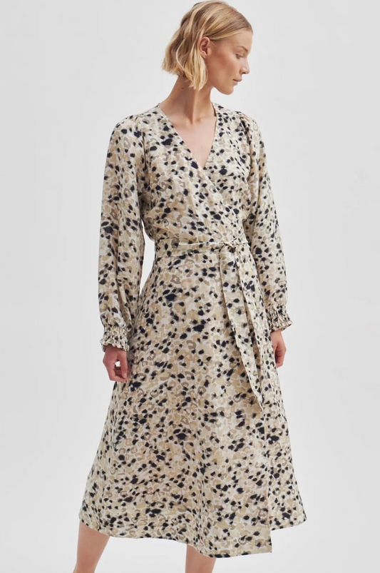 Vestido estampado cruzado