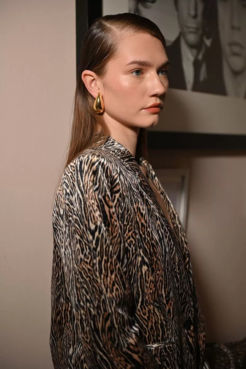 Blazer de manga larga con estampado animal - Molly Bracken