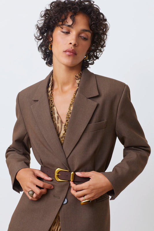 Cinturon de piel chocolate – Suncoo