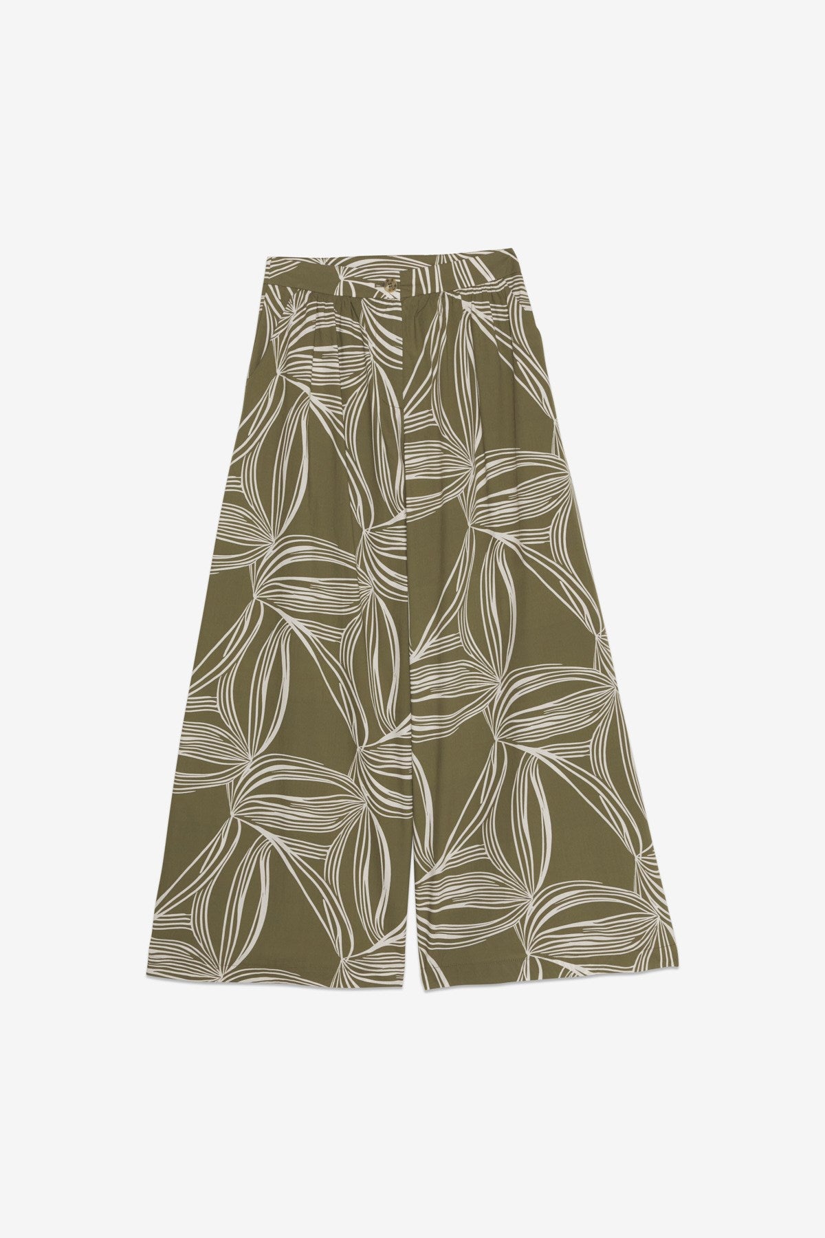 PANTALON PALAZZO CAQUI & FLORES - MEME ROAD