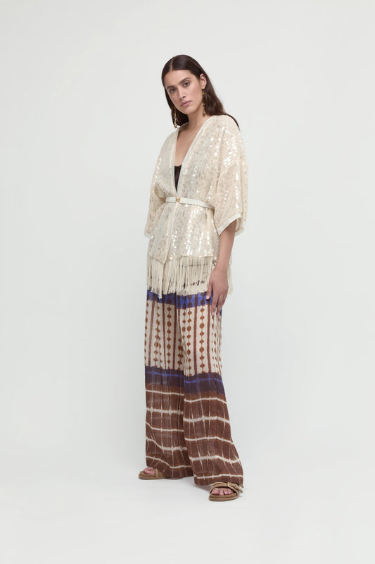 PANTALON PALAZZO CRUDO, MARRON, MORADO - MEME ROAD