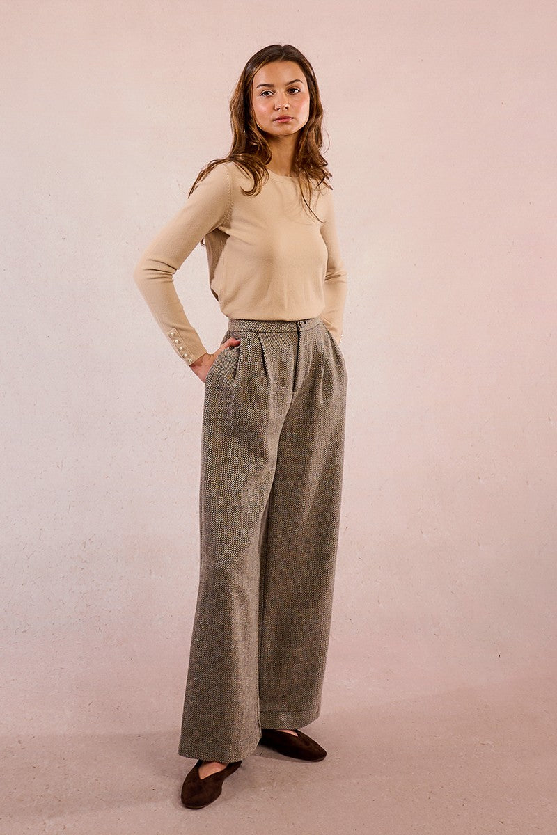 Pantalón largo detalle rayas - Molly Bracken