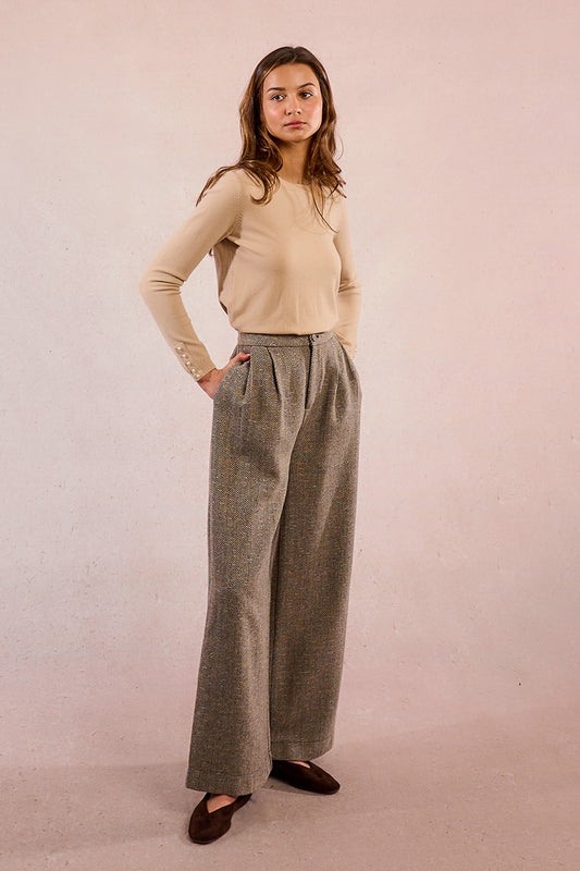 Pantalón largo detalle rayas - Molly Bracken