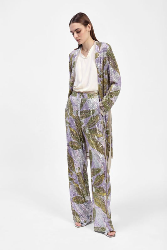 Pantalones palazzo con lentejuelas estampadas - DIXIE