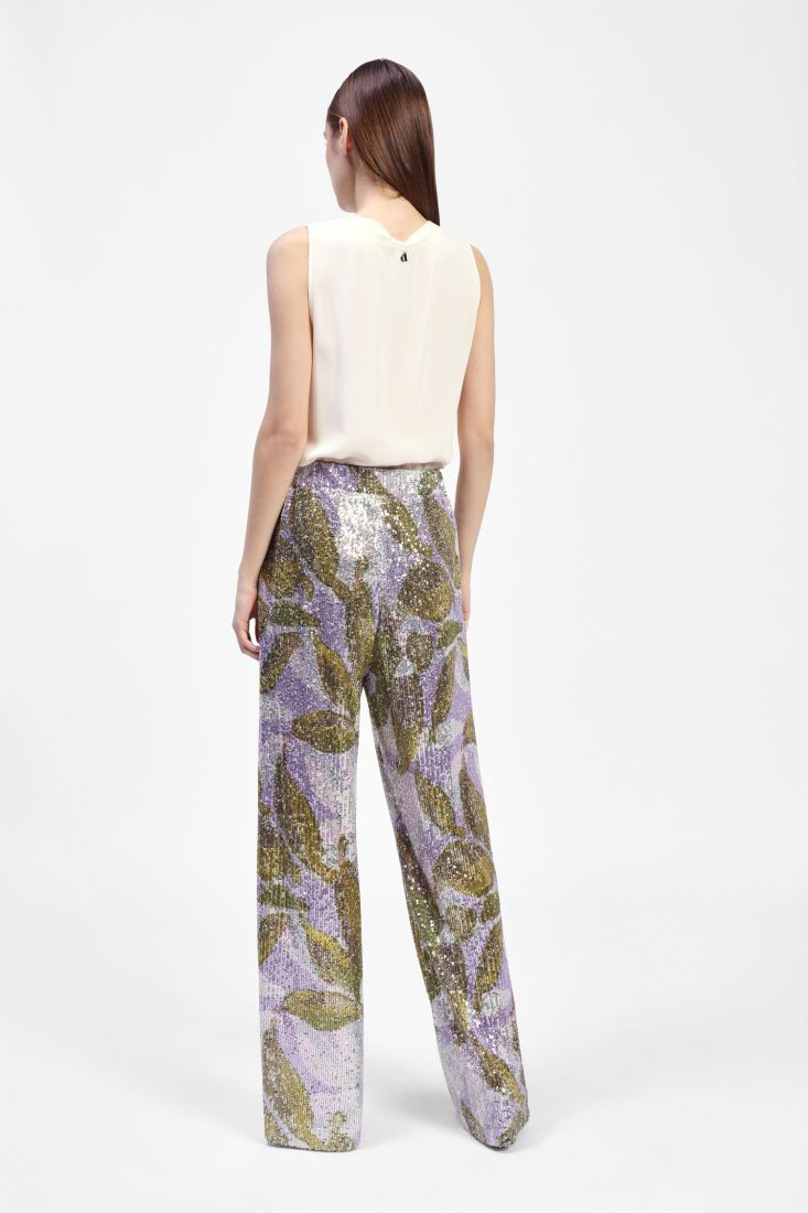 Pantalones palazzo con lentejuelas estampadas - DIXIE