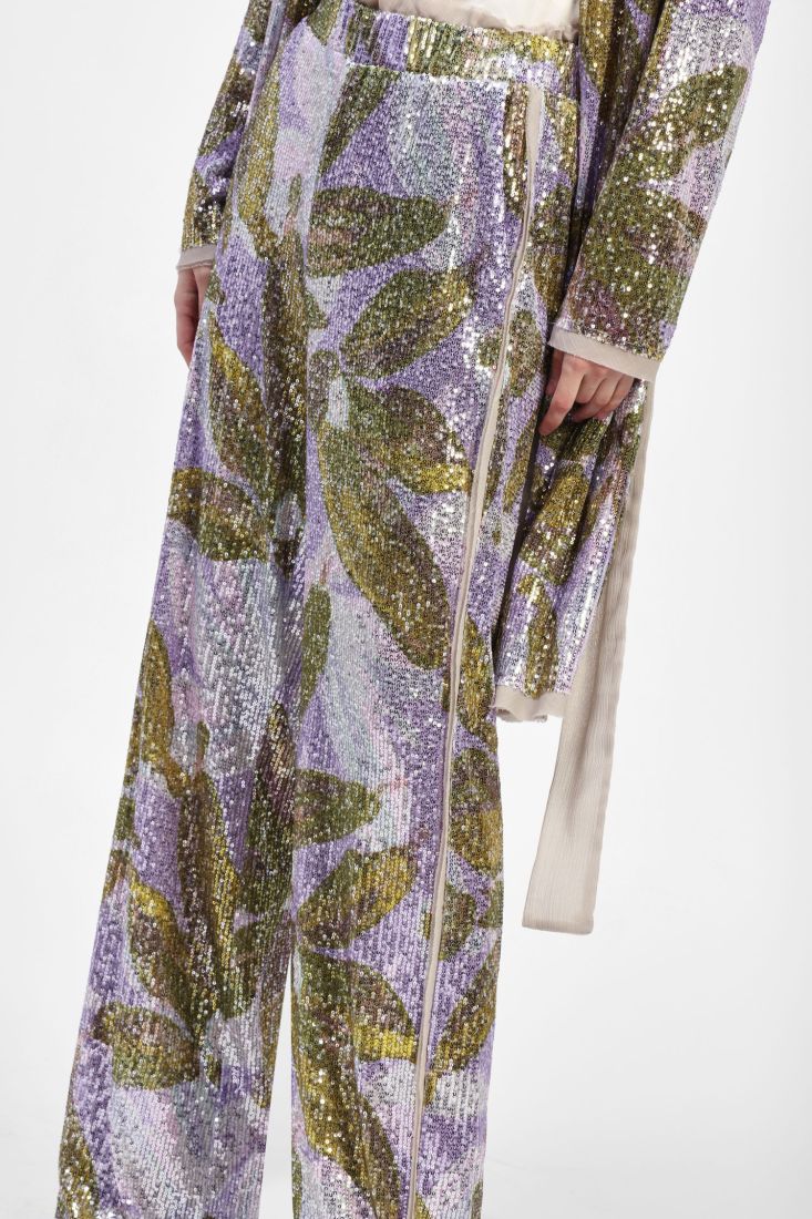 Pantalones palazzo con lentejuelas estampadas - DIXIE
