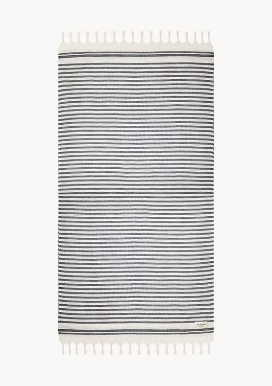 Toalla de playa – negra con flecos