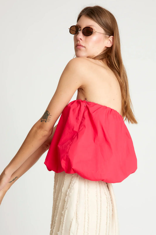 Top corto tipo globo – rosa