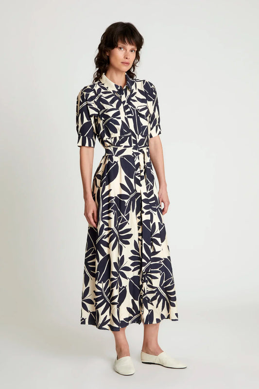 Vestido midi camisero – estampado floral