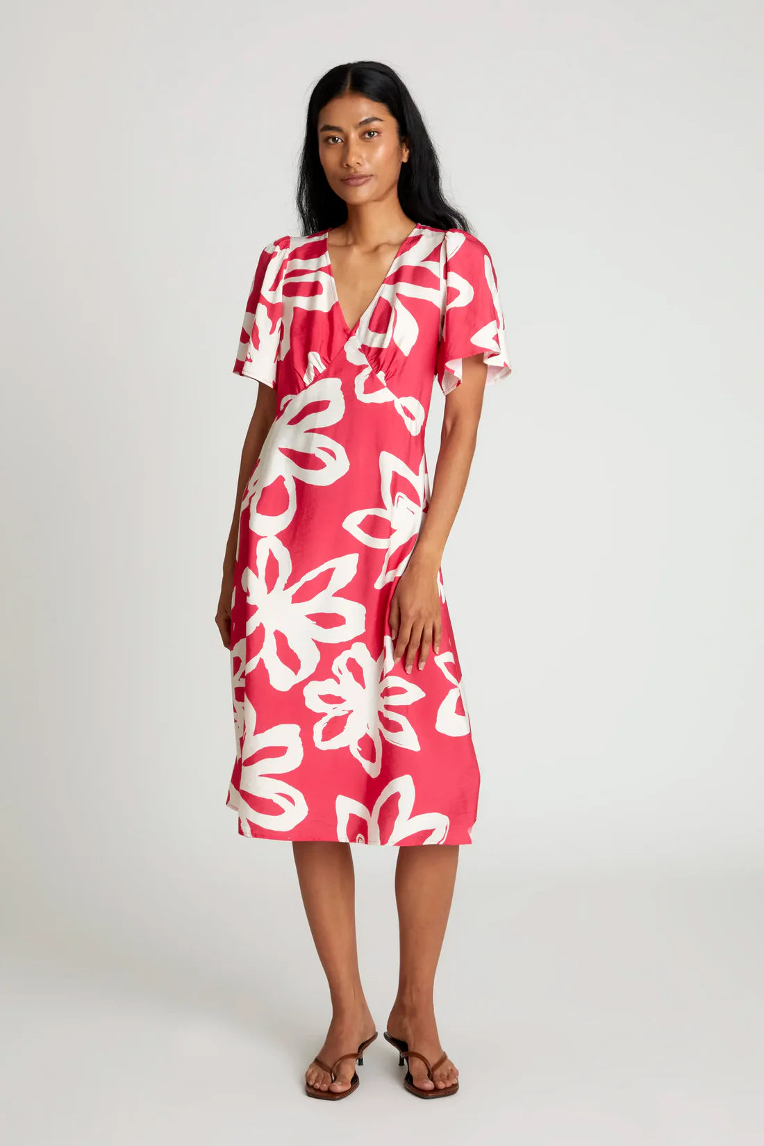 Vestido midi – estampado floral