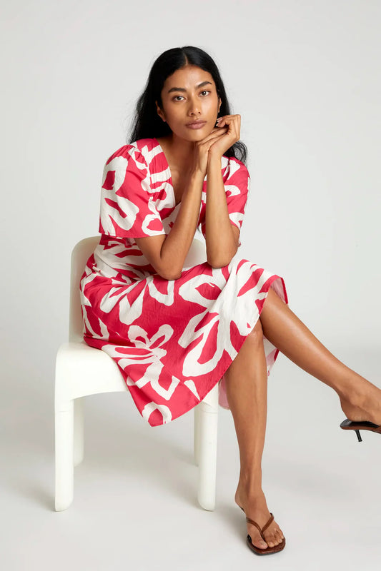 Vestido midi – estampado floral
