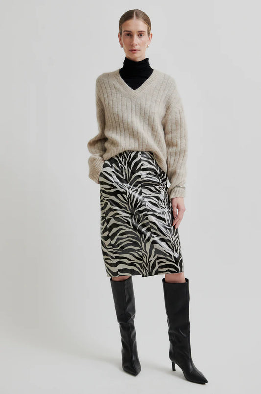 Zebra Leather Skirt - SECOND FEMALE