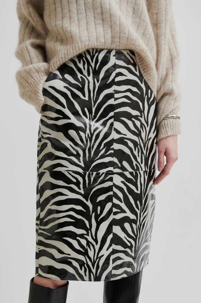 Zebra Leather Skirt - SECOND FEMALE