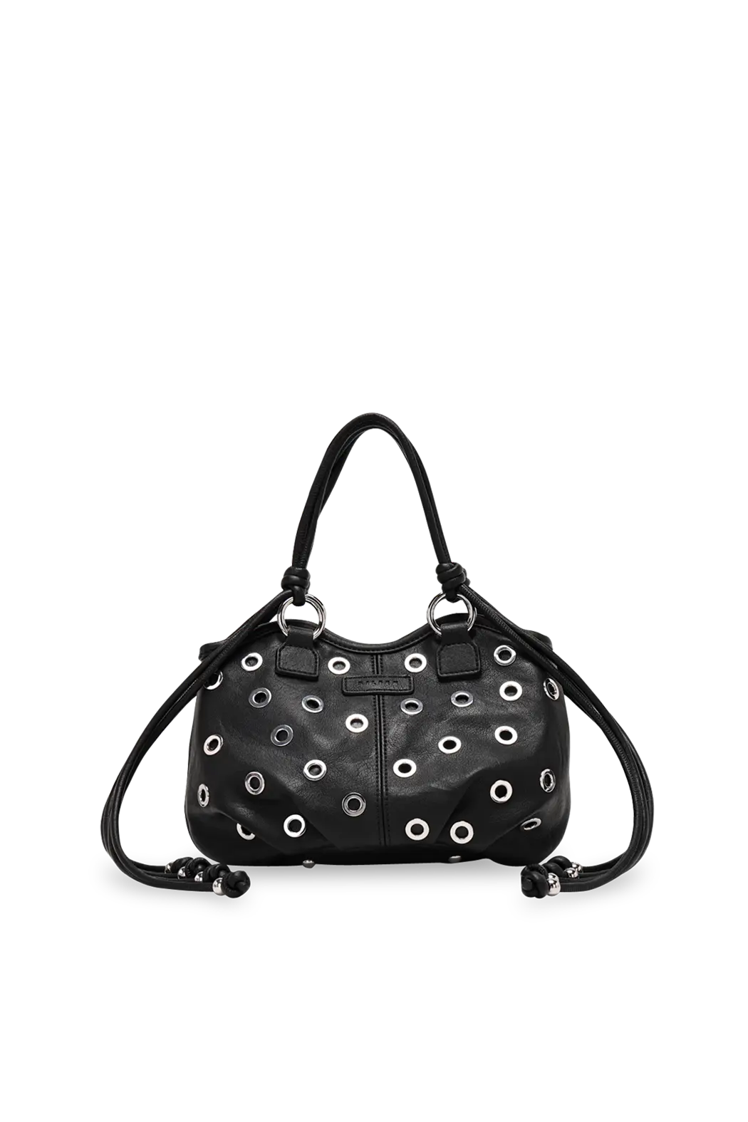 Bolso daphne negro con ojales metálicos - SILFEN STUDIO