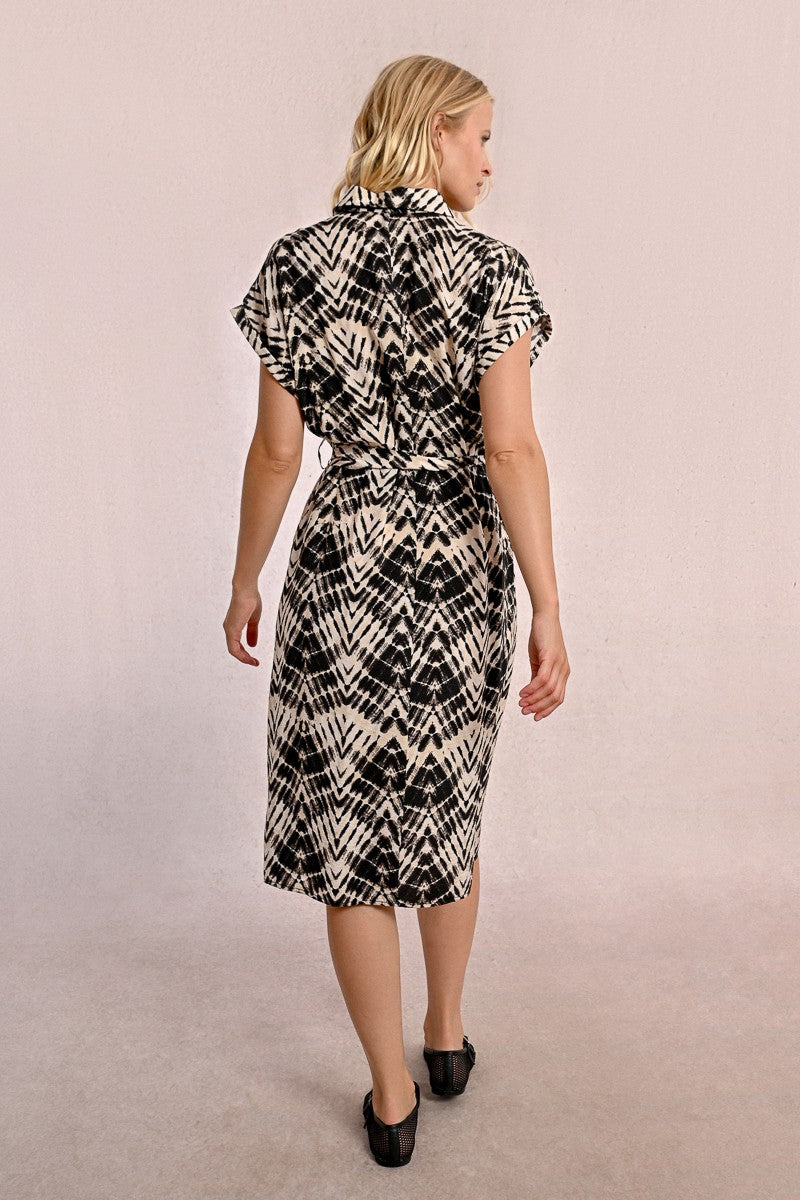 Vestido camisero estampado – manga corta